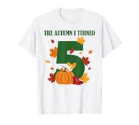 L'automne où J'Ai EU 5 Ans, Une Citrouille Minimaliste, 5e Anniversaire T-Shirt