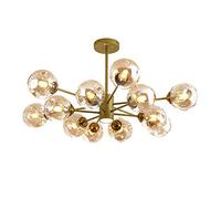 Lautres de plafond industrielles, lampe de plafond à montage semi-luxueuse en métal vintage, 6 lumières Chandelier avec, E27, pendentif moderne de base pour le salon salle à manger-noir 1 6T