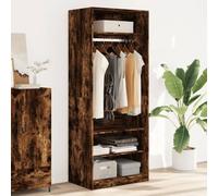 Lauuoeriau Armoire en chêne fumé pour maison et jardin, 80 x 50 x 200 cm