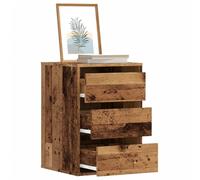 Lauuoeriau Commode d'angle en bois vieilli 40 x 41 x 58 cm