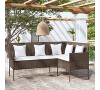 Lauuoeriau Furniture Item Home Canapé en forme de L avec coussins en polyrotin Marron
