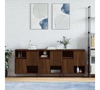 Lauuoeriau Home & Garden Furniture Buffet 3 pièces en chêne marron