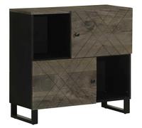 Lauuoeriau Home & Garden,Furniture-Buffet noir 80x33x75cm en bois massif manguier