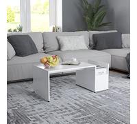 Lauuoeriau Home & Garden Furniture Table basse en bois d'ingénierie Blanc 90 x 45 x 35 cm