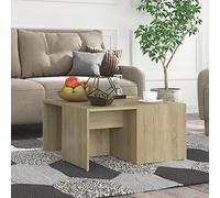 Lauuoeriau Lot de 4 tables basses en chêne Sonoma 33 x 33 x 33 cm