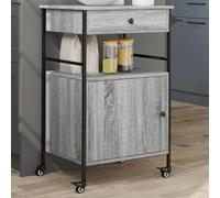 Lauuoeriau Maison & Jardin, Meubles-Cuisine Desserte Gris Sonoma 56x43x89.5cm Bois d'ingénierie