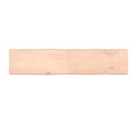 Lauuoeriau Meuble de jardin en bois massif non traité avec bords vivants 180 x 40 x (2-6) cm