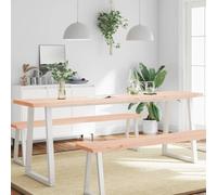 Lauuoeriau Meuble de jardin en bois massif non traité avec bords vivants 220 x 40 x (2-4) cm