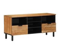 Lauuoeriau Meuble TV 100 x 33,5 x 46 cm en bois massif AcaciaArmoires et supports de rangement pour médias