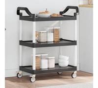 Lauuoeriau Mobilier de jardin à 3 étages en aluminium Noir 81 x 41 x 92 cm