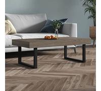 Lauuoeriau Table basse grise et noire 120x60x40 cm MDF et fer