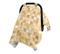 L'auvent de siège auto Minky taille unique crée un espace de repos privé | Couverture extérieure en coton lavé Minky pour bébé Utilisation du siège auto Grille sicilienne
