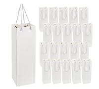 Lauviomify Pochette Cadeau Bouteille,20 PCS Pochettes Sacs Cadeaux de Bouteilles de Vin en Papier Kraft, Cadeaux pour Vin avec Poignées, pour Noël, Fêtes, Anniversaires, Mariages Papier Kraft