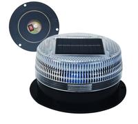 Laux d'avertissement à énergie solaire Base magnétique - Sécurité routière légère à LED industrielle | Balise de signal de circulation étanche | Lampe d'alerte à risque extérieur pour les panneaux Con