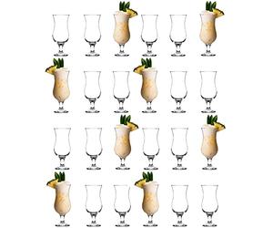 LAV 24x Pina Colada Lunettes Hurricane Style Poco Grande Cocktail Party Boire Verrerie - 390ml