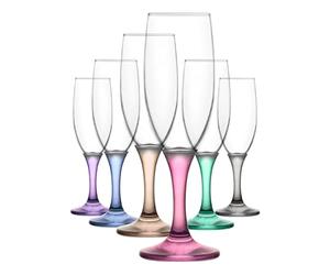 Lav 52435 Verre à Champagne Pastel, 190 Cc, couleurs assorties, verre