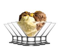 Lav 6x Crema Crème glacée Bols Dessert Servir des lunettes 11cm Clear