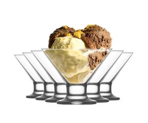 Lav 6x Crema Crème glacée Bols Dessert Servir des lunettes 11cm Clear