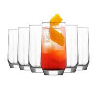 Lav 6x Diamond Highball Lunettes Jus d'eau Cocktail Tumblers 385ml Clear