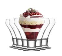 Lav 6x Glongy Crème glacée Bols Dessert Servir des lunettes 9cm Clear