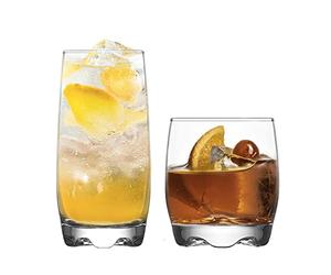 LAV Adora Highball Glasses + Whisky Gobelets - 390ml / 290ml - Lot de 12