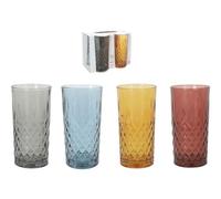 Lav Colorado Lot de 4 verres à eau, rafraîchissements, whisky, boissons | Peinture organique, passe au lave-vaisselle, résistant | Pour la maison, les fêtes et les cadeaux (rafraîchissement - 356 cc)