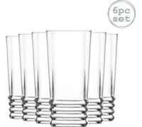 LAV Elegan Ensemble de verres à cocktail Highball - Verre déchiqueté Hiball Tumblers - 335ml - Pack de 6