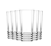 LAV Elegan Highball Verres à Cocktail Set - Ridged Verre Hiball Gobelets - 335ml - Paquet de 12
