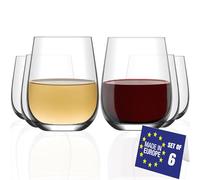LAV Grand Verre à Eau Qualité Supérieure Lot de 6, 590 ml 100% SANS PLOMB Verres à Boire, Verre a Jus, Verres a Eau, Passe au Lave-Vaisselle, Verres à Cocktail, Verres à Vin Gin Tonic