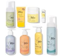 LAV KIDS Ensemble complet de soins de la peau et des cheveux, shampooing, après-shampooing, nettoyant pour le visage, crème pour le visage, gel douche, bouton à lèvres et SPF50 avec sac en maille