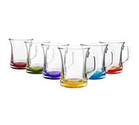 Lav - Lot de 6 Tasses en Verre coloré pour thé, café, Cappuccino, Boisson Chaude 225cc