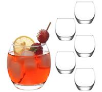 lav Lot de 6 verres courts en verre transparent de 400 ml pour cocktails, fabriqués en Europe