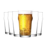 LAV Pintes Nonic à bière - Arrondi sur Le Haut - Verre Classique de pub Anglais - 570 ML - Lot de 6