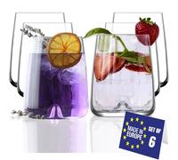 LAV Verres à Eau 475 ml, Lot de 6, 100% SANS PLOMB Verres à Vin, Verre à Eau, Résistants au Lave-Vaisselle, Verres à Cocktail, Verre Gin Tonic, Verres à Boire Modernes, Verres Caipirinha