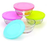 LAV'4 pièces Master Verre Bol avec Couvercle Petit Déjeuner Stix Coque Bol à Dessert 250 ml
