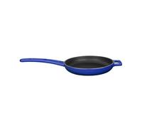 Lava Cookware Fonte Émaillée Poêle grill avec poignée en métal rond bleu 16 cm