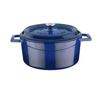 Casserole en Fonte bleu H 115 mm