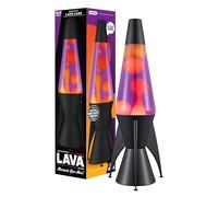 LAVA® - Lampe à lave Evenfall Rocket 2391, cire jaune, liquide violet, socle décoratif, embout et ailettes de fusée, lampe à mouvement originale de 14,5 pouces de la marque LAVA®