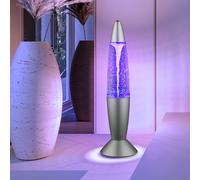 Lampe à lave lampe de table à paillettes changement de couleur lumière décorative paillettes chambre d'enfant, gris argenté, 6x LED 0,06W, PxH 10x35,5 cm