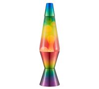 LAVA - Lampe Lava arc-en-ciel 2513, forme tricolore peinte à la main, cire blanche, liquide clair, socle décoratif et couvercle, lampe de mouvement originale de 14,5 pouces de la marque LAVA