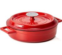 LAVA marmite avec couvercle en fonte émaillée rouge de 2,5 litres
