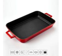 LAVA METAL Plat à four en fonte 22x30cm - rouge