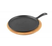 LAVA METAL Poêle à pizza/pancake en fonte 26cm avec base en bois
