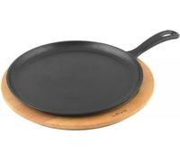 LAVA METAL Poêle à pizza/pancake en fonte 26cm avec base en bois