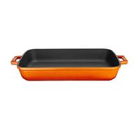 Lava Signature Plat de Cuisson rectangulaire en Fonte émaillée 25,4 x 40,6 cm, 10 x 16 inch, Orange épicée