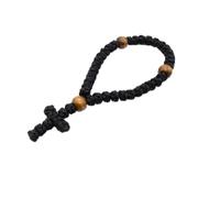 Lavaarite 1 corde de prière chrétienne orthodoxe grecque Omboskoini faite à la main à 33 nœuds - Charme de protection en croix de bénédiction à suspendre pour la maison, les voyages, cadeau religieux