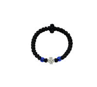 Lavaarite Corde de prière chotki grecque orthodoxe faite à la main - Bracelet Komboskoini noir flexible - Bijou religieux chrétien fait main pour homme, One Size, Acier allié, Pas de gemme