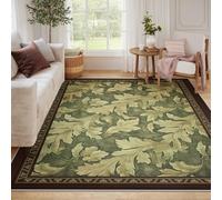 Lavable 60x90 Tapis Vert Feuille chêne déco Automne Salon