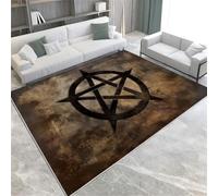 Lavable Brun Foncé Tapis À Cinq Étoiles À Cinq Ports Rapis pour Le Salon Mat De Tapis À Tas Court Doux,