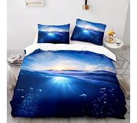 Lavable en Machine Housse De Couette Fille Ocean Mer Microfibre Housse Couette 240X220 avec 2 Taies d'oreiller 65X65Cm Parure De Lit 2 Personnes 220X240Cm
